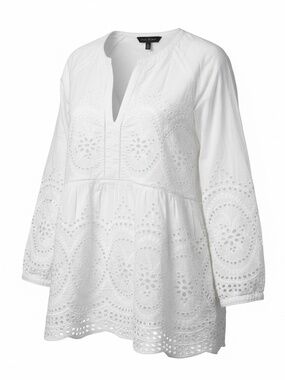 Hatley white eyelet top size XL